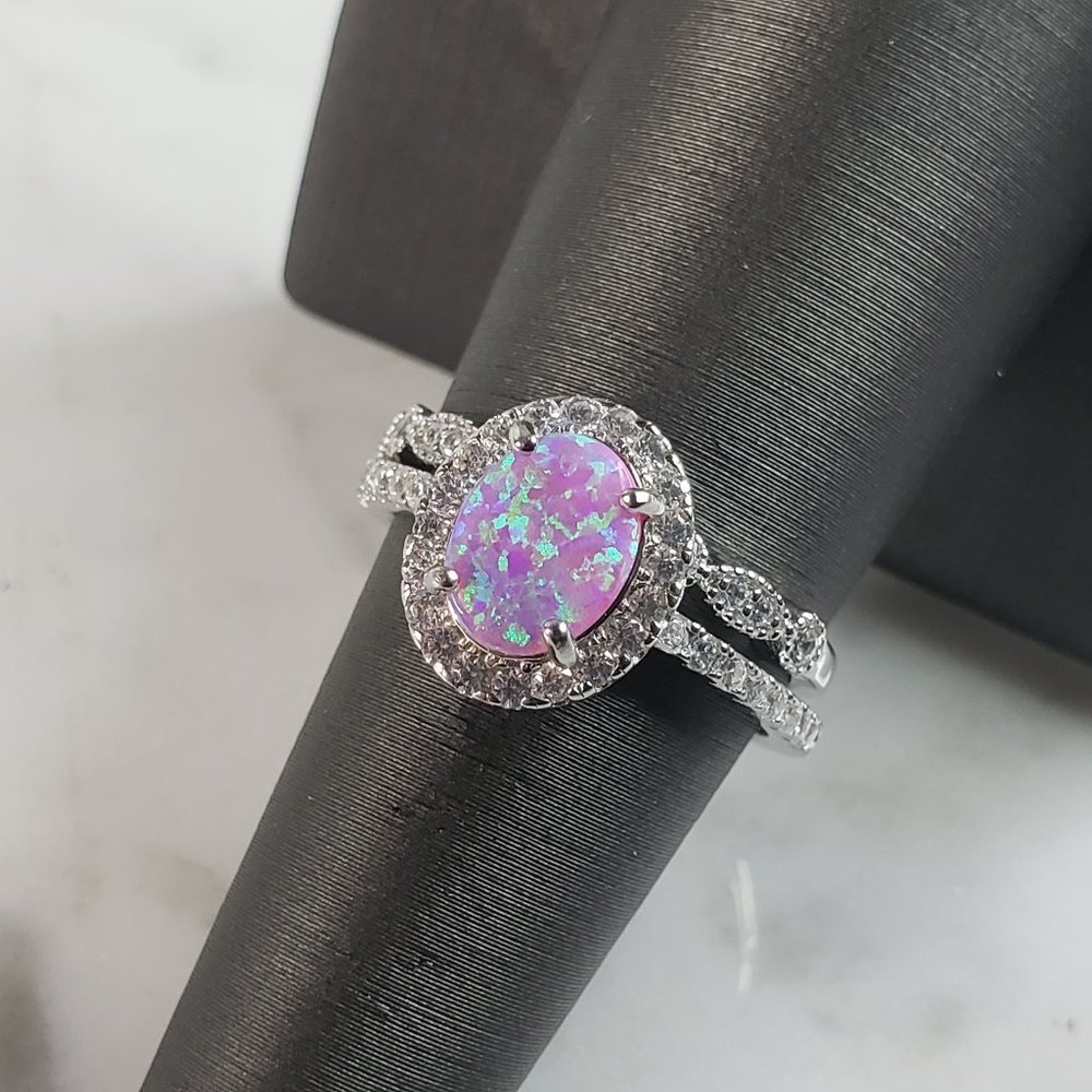 Elegant Silver Opal Ring